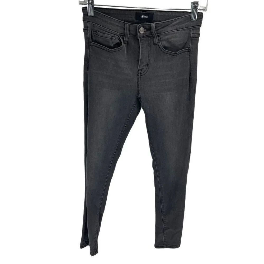 Vervet Women's Ankle Skinny Fit Jeans Denim Stretch Slim Fit Pocket Gray Size 26